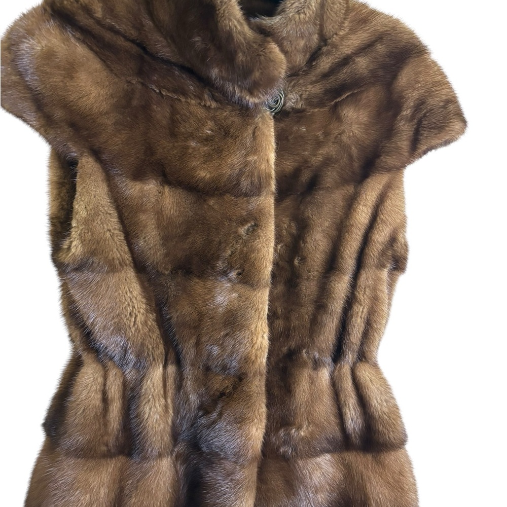 Luxurious Saga Mink Brown Fur Vest